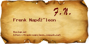 Frenk Napóleon névjegykártya